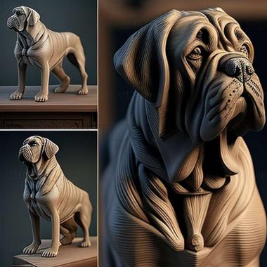 3D model English Mastiff dog (STL)